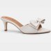 Tamanco Cia do Porto Elegance Salto Fino Laço Feminino - Branco