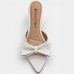 Tamanco Cia do Porto Elegance Salto Fino Laço Feminino - Branco