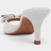 Tamanco Cia do Porto Elegance Salto Fino Laço Feminino - Branco