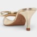 Tamanco Cia do Porto Elegance Salto Fino Laço Feminino - Dourado
