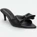 Tamanco Cia do Porto Elegance Salto Fino Laço Feminino - Preto