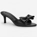 Tamanco Cia do Porto Elegance Salto Fino Laço Feminino - Preto