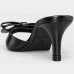 Tamanco Cia do Porto Elegance Salto Fino Laço Feminino - Preto