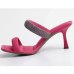 Tamanco Dakota Strass Salto Fino Feminino - Rosa Pink