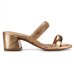 Tamanco Dakota Strass Salto Bloco Metalizado - Rose