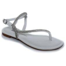 Rasteira Dakota Tira Strass Feminina - Branco