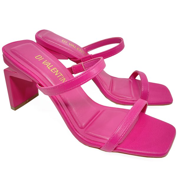 Tamanco Di Valentini Tiras Salto Kattie - Rosa Pink