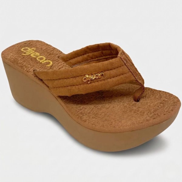 Tamanco Anabela Dijean Plataforma Feminino - Caramelo