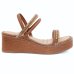 Sandália Anabela Mississipi Strass Feminino - Caramelo