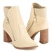 Bota Cano Curto Mississipi Salto Grosso Feminina - Creme