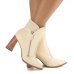 Bota Cano Curto Mississipi Salto Grosso Feminina - Creme