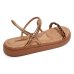 Rasteira Mississipi Flatform Metalizada Calce Fácil - Rose