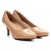 Scarpin Modare Salto Médio Verniz Feminino - Bege