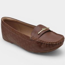 Mocassim Modare Texturizado Feminino - Marrom