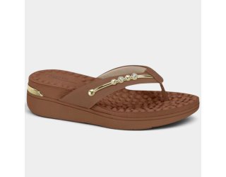 Tamanco de Dedo Modare Apliques Metal - Marrom Tamanco de Dedo Modare Apliques Metal - Marrom