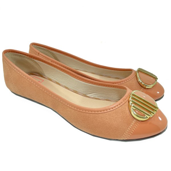 Sapatilha Moleca Metal Camurça Feminina - Coral
