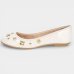 Sapatilha Moleca Bico Redondo Apliques Feminina - Off White