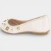 Sapatilha Moleca Bico Redondo Apliques Feminina - Off White
