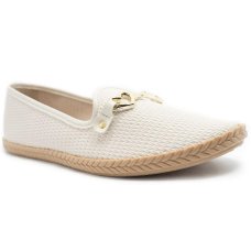 Alpargata Moleca Pesponto Lisboa Detalhe Feminina - Off White
