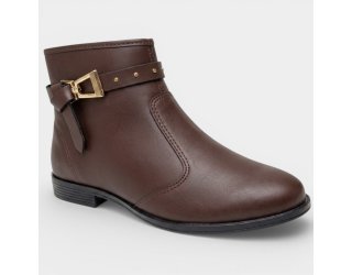 Bota Moleca Cano Extra Curto Fivela Feminina - Marrom