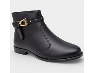 Bota Moleca Cano Extra Curto Fivela Feminina - Preto