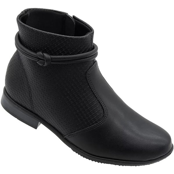 Bota Moleca Nó Cano Baixo Piton Feminina - Preto