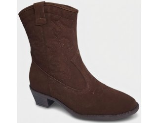 Bota Moleca Cano Curto Feminina - Marrom Escuro
