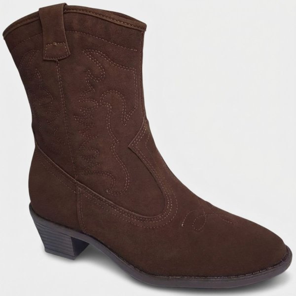 Bota Moleca Cano Curto Feminina - Marrom Escuro