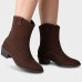 Bota Moleca Cano Curto Feminina - Marrom Escuro