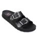 Rasteira Moleca Metal Fivelas - Preto