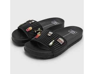 Chinelo Moleca Slide Pins Feminino - Preto