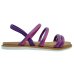 Rasteira Moleca Papete Multi Tiras Bicolor - Violeta e Rosa
