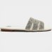 Rasteira Moleca Tiras Strass Ana Castela Feminina - Off White