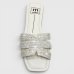 Rasteira Moleca Tiras Strass Ana Castela Feminina - Off White