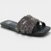 Rasteira Moleca Tiras Strass Ana Castela Feminina - Preto