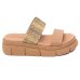 Rasteira Moleca Flatform Strass Feminino - Nude