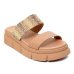 Rasteira Moleca Flatform Strass Feminino - Nude