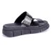 Rasteira Moleca Flatform Strass Feminino - Preto