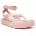 Rasteira Moleca Flatform Feminina - Bege