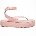 Rasteira Moleca Flatform Feminina - Bege