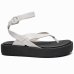 Rasteira Moleca Flatform Feminina - Preto e Branco