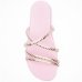 Papete Moleca Tira Strass Feminina - Rosa