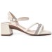 Sandália Moleca Tira Strass Salto Bloco Feminina - Off White
