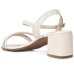Sandália Moleca Tira Strass Salto Bloco Feminina - Off White