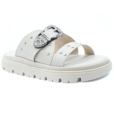 Papete Moleca Plataforma Tratorada Spikes Feminina - Off White