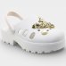 Babuche Moleca Salto Tratorado Pingente Feminina - Off White