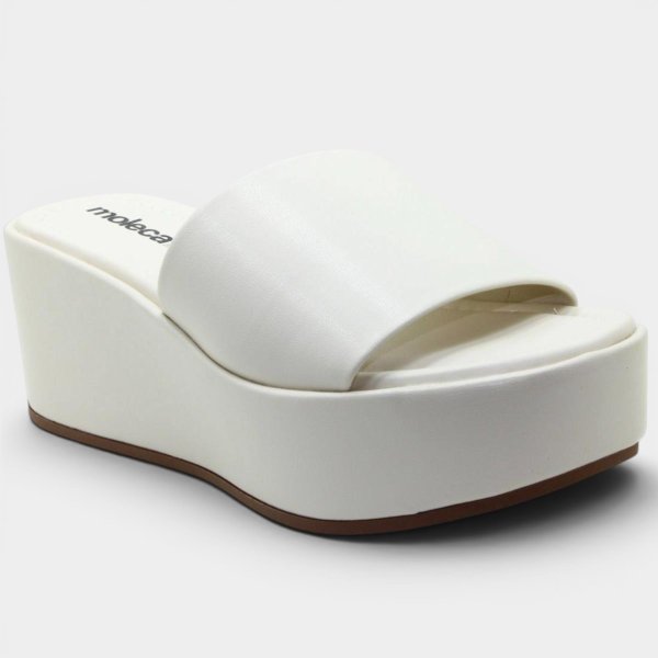 Tamanco Moleca Liso Plataforma Feminino - Branco