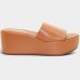 Tamanco Moleca Liso Plataforma Feminino - Nude