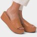 Tamanco Moleca Liso Plataforma Feminino - Nude