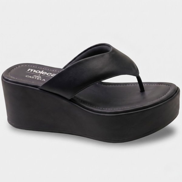 Tamanco Moleca Liso Plataforma Ana Castela Feminino - Preto